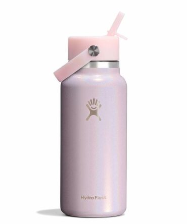 32 oz Wide Mouth with Flex Straw Cap - Glimmer Pink