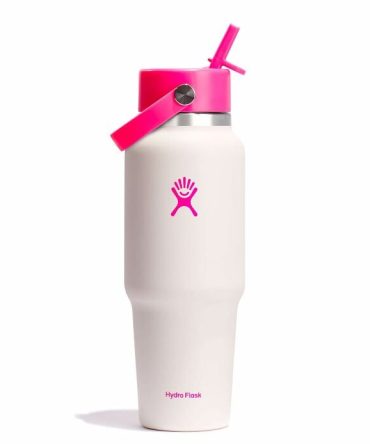 32 oz Wide Mouth Travel Bottle with Flex Straw Cap - Neon Pink