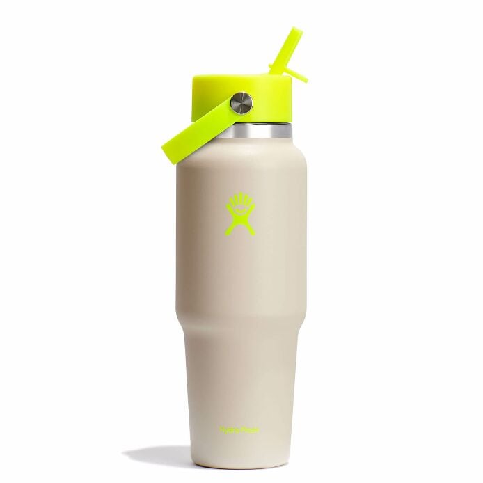 32 oz Wide Mouth Travel Bottle with Flex Straw Cap - Neon Yellow