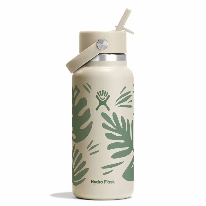 32 oz Wide Mouth with Flex Straw Cap - Botanical Bliss Coconut