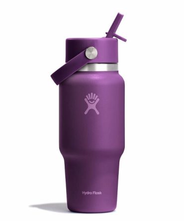 24 oz Wide Mouth Travel Bottle with Flex Straw Cap - Beachplum Purple