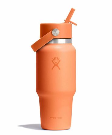 24 oz Wide Mouth Travel Bottle with Flex Straw Cap - Nectar Orange