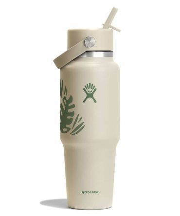 32 oz Wide Mouth Travel Bottle with Flex Straw Cap - Botanical Bliss Coconut